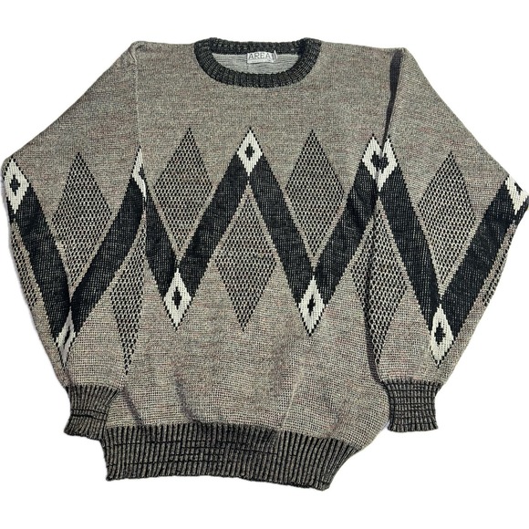 AREA By TAG Vintage 100% Acrylic Knit Pullover Aztec Sweater Men's 2XLT Made USA - Picture 1 of 4